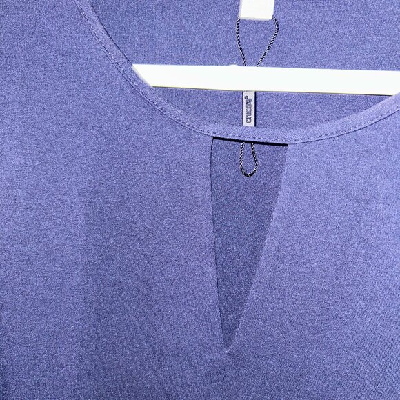 Chico’s Ponte 3D Applique Floral Tunic, Size 2 (Chico's sizes), Navy - Picture 6 of 9